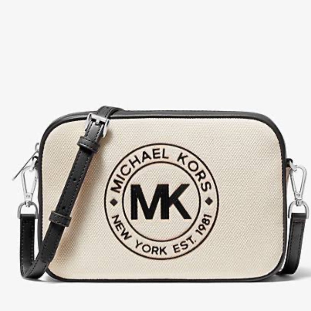 MICHAEL MICHAEL KORS Fulton Sport Large Canvas Crossbody Bag - Black & White